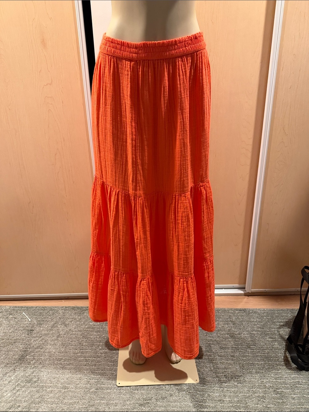 SONOMA Bright Coral Elastic Waist Midi Skirt size small